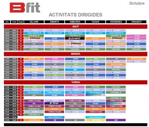 horari gimnas bfit octubre